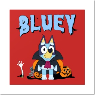 halloween bluey Posters and Art